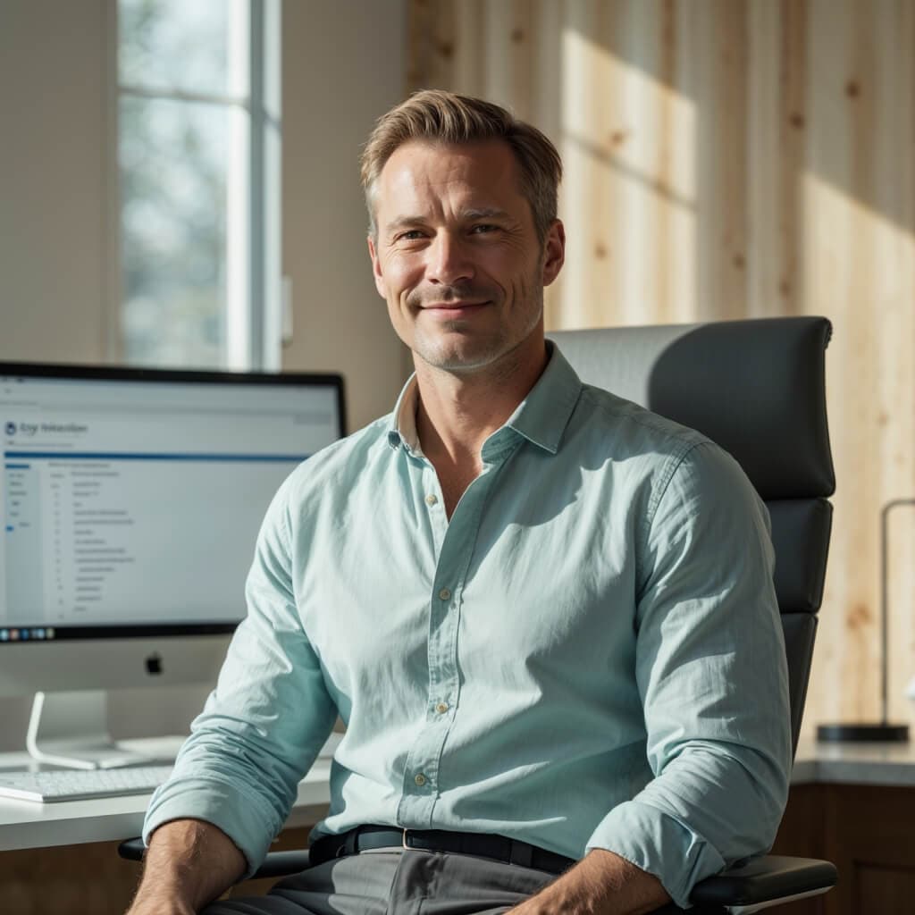 Man working at computer