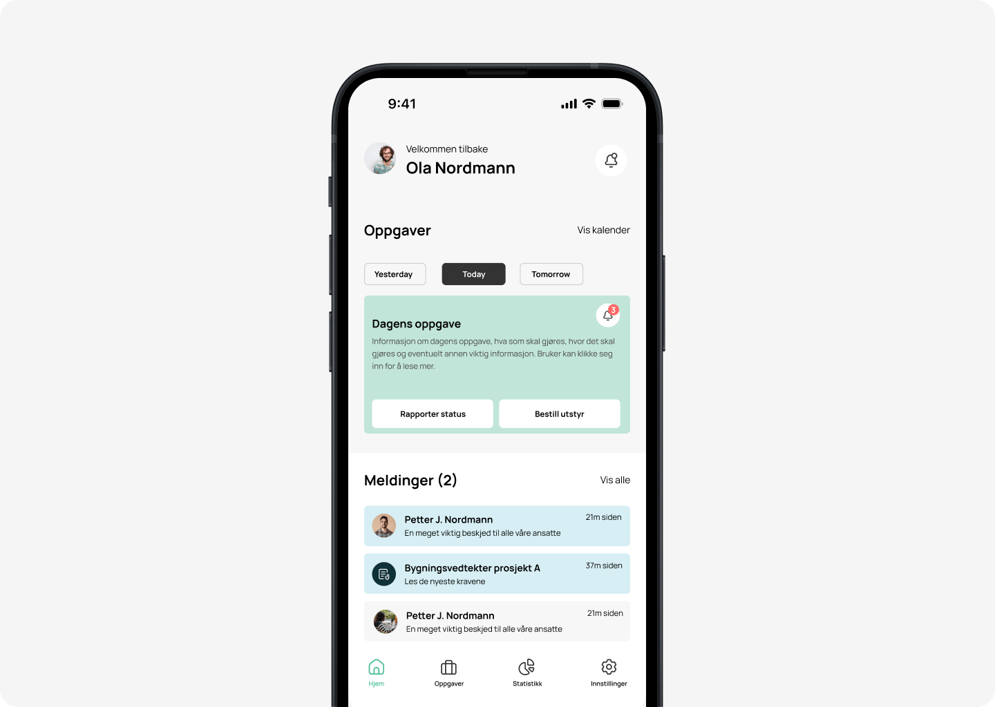 Task assignment dashboard